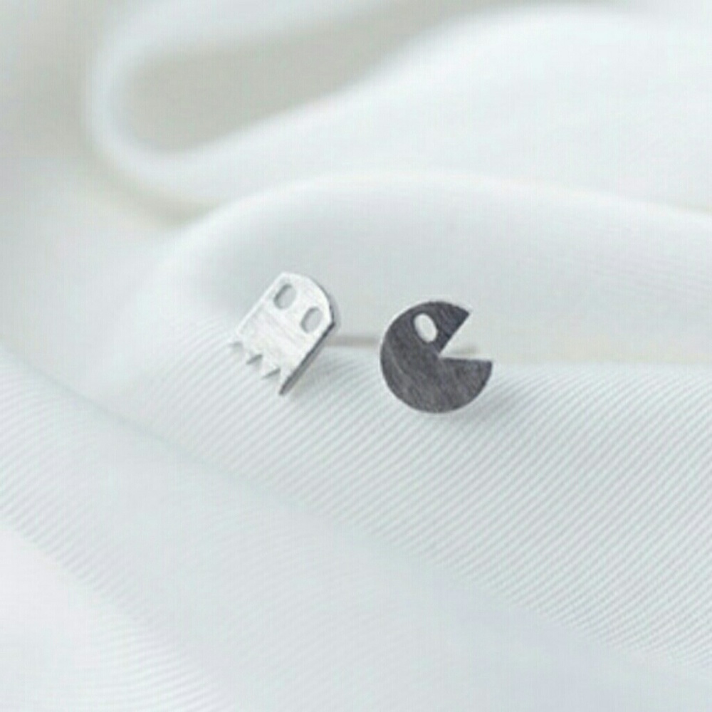 Pac Man 925 Sterling Silver Boutique Earrings -New - Picture 2 of 5